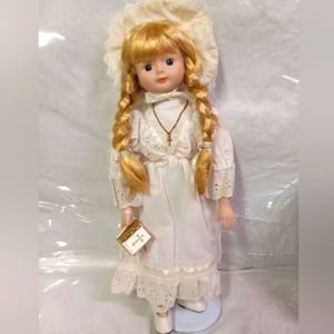 Fine Porcelian Ceramic Doll Church Girl Caucasian American Figurine